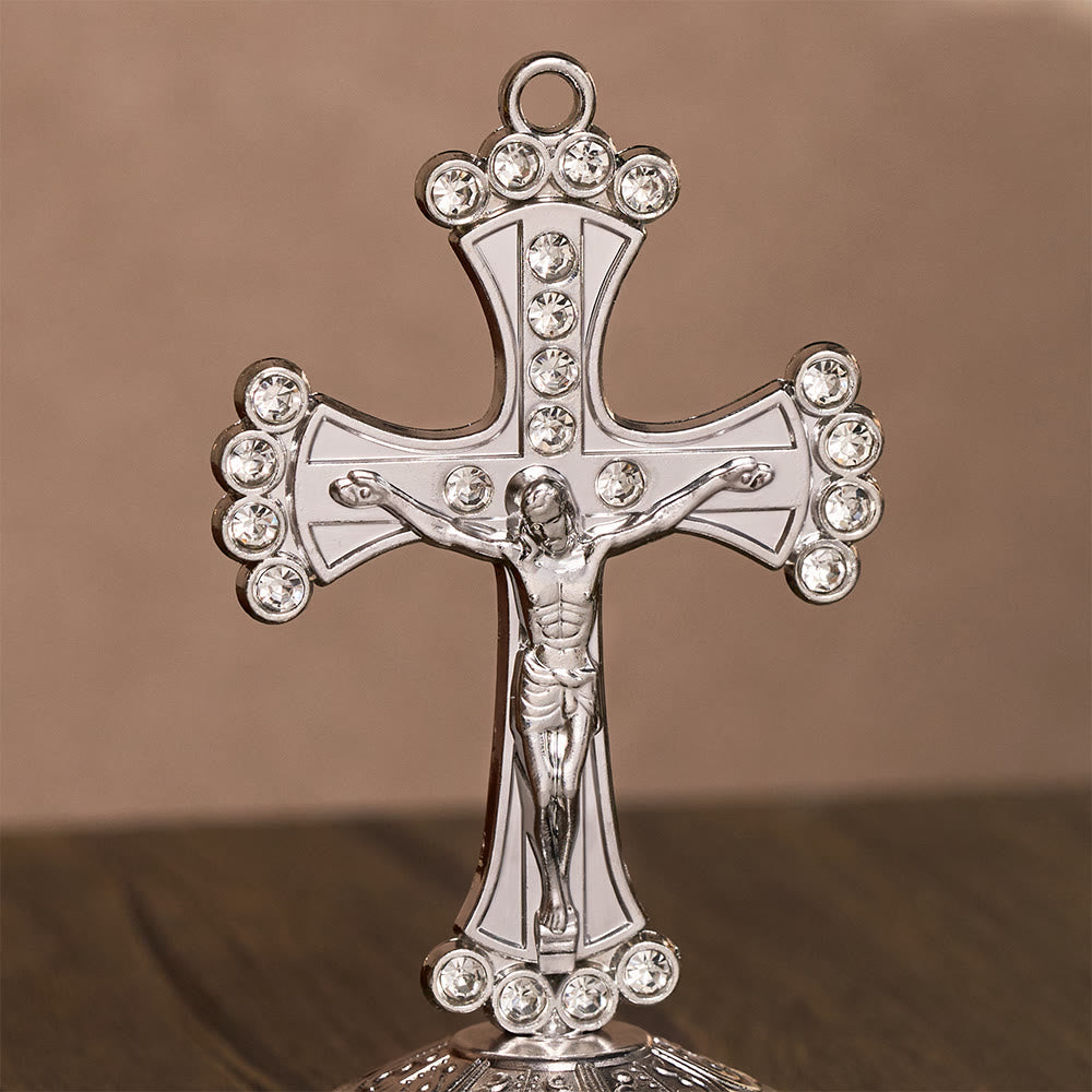 SolaceBeads Crystal Standing Crucifix, Prayer Cross, Fill Your Space With Divine Grace - image 9