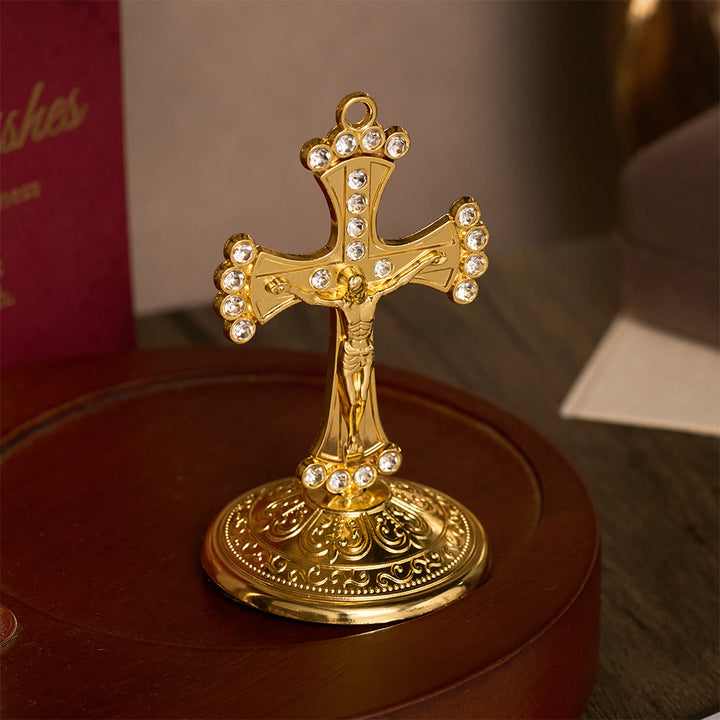 SolaceBeads Crystal Standing Crucifix, Prayer Cross, Fill Your Space With Divine Grace - image 12