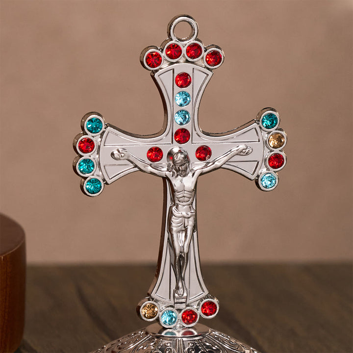 SolaceBeads Crystal Standing Crucifix, Prayer Cross, Fill Your Space With Divine Grace - image 7