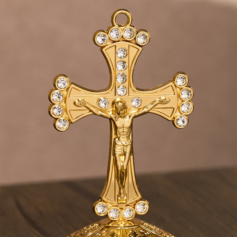 SolaceBeads Crystal Standing Crucifix, Prayer Cross, Fill Your Space With Divine Grace - image 8