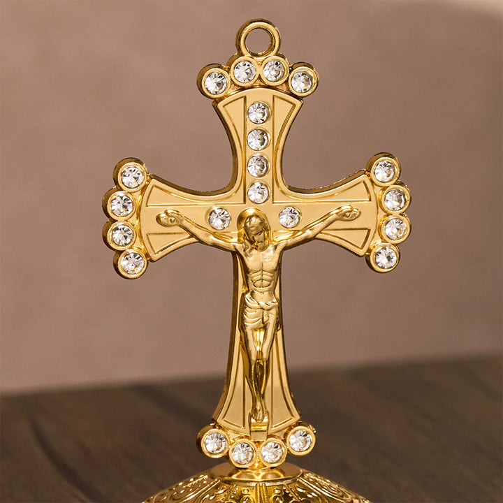 SolaceBeads Crystal Standing Crucifix, Prayer Cross, Fill Your Space With Divine Grace - image 8