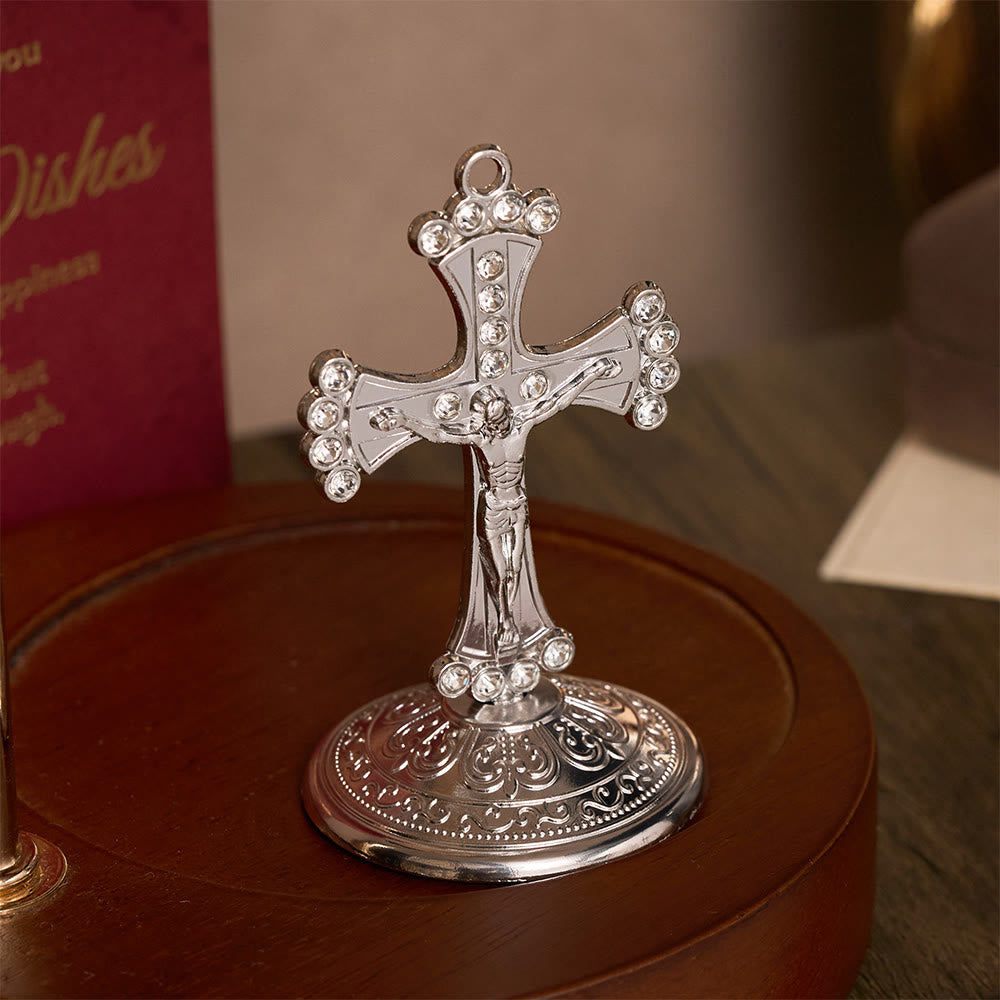 SolaceBeads Crystal Standing Crucifix, Prayer Cross, Fill Your Space With Divine Grace - image 13