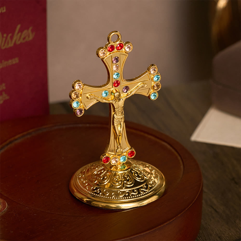 SolaceBeads Crystal Standing Crucifix, Prayer Cross, Fill Your Space With Divine Grace - image 10