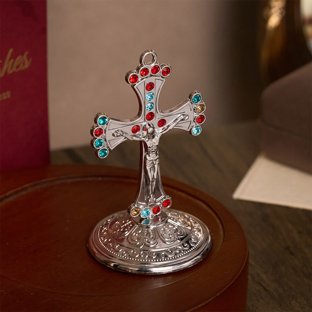 SolaceBeads Crystal Standing Crucifix, Prayer Cross, Fill Your Space With Divine Grace - image 11