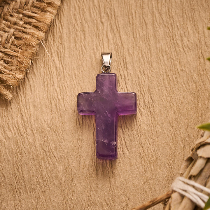 SolaceBeads Amethyst Hand‑Hold Cross Pendant: Serene Faith for Prayer &amp; Jewelry Making - image 3