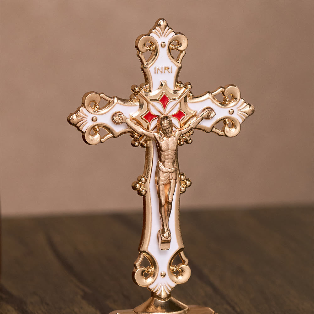 SolaceBeads Enamel Standing Prayer Crucifix, Inspire Faith In Prayer Corner &amp; Desktop &amp; Daily Devotion - image 10