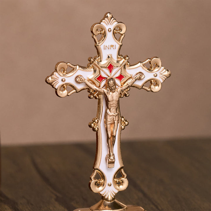 SolaceBeads Enamel Standing Prayer Crucifix, Inspire Faith In Prayer Corner &amp; Desktop &amp; Daily Devotion - image 10