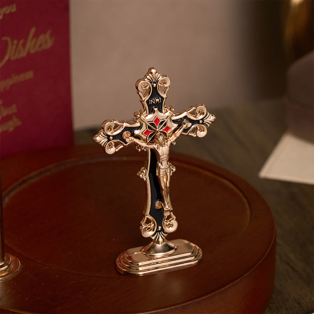 SolaceBeads Enamel Standing Prayer Crucifix, Inspire Faith In Prayer Corner &amp; Desktop &amp; Daily Devotion - image 16
