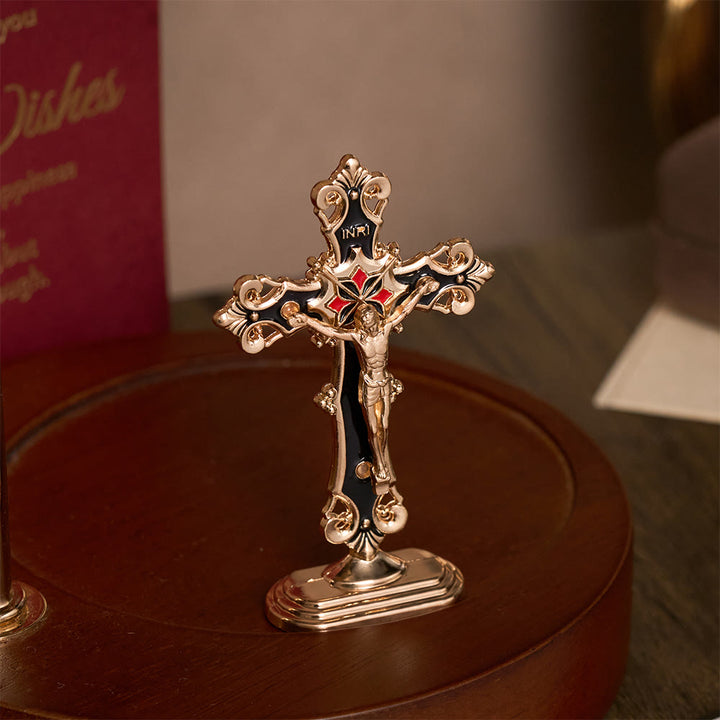 SolaceBeads Enamel Standing Prayer Crucifix, Inspire Faith In Prayer Corner &amp; Desktop &amp; Daily Devotion - image 16