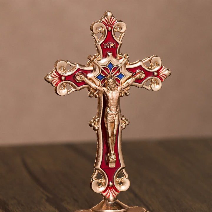 SolaceBeads Enamel Standing Prayer Crucifix, Inspire Faith In Prayer Corner &amp; Desktop &amp; Daily Devotion - image 9