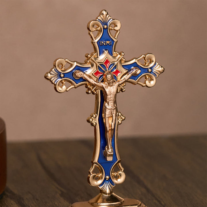 SolaceBeads Enamel Standing Prayer Crucifix, Inspire Faith In Prayer Corner &amp; Desktop &amp; Daily Devotion - image 11