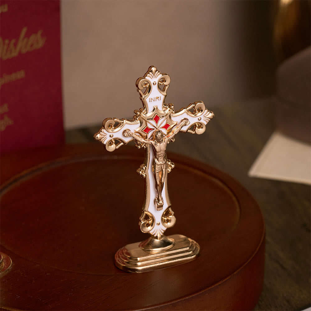 SolaceBeads Enamel Standing Prayer Crucifix, Inspire Faith In Prayer Corner &amp; Desktop &amp; Daily Devotion - image 14
