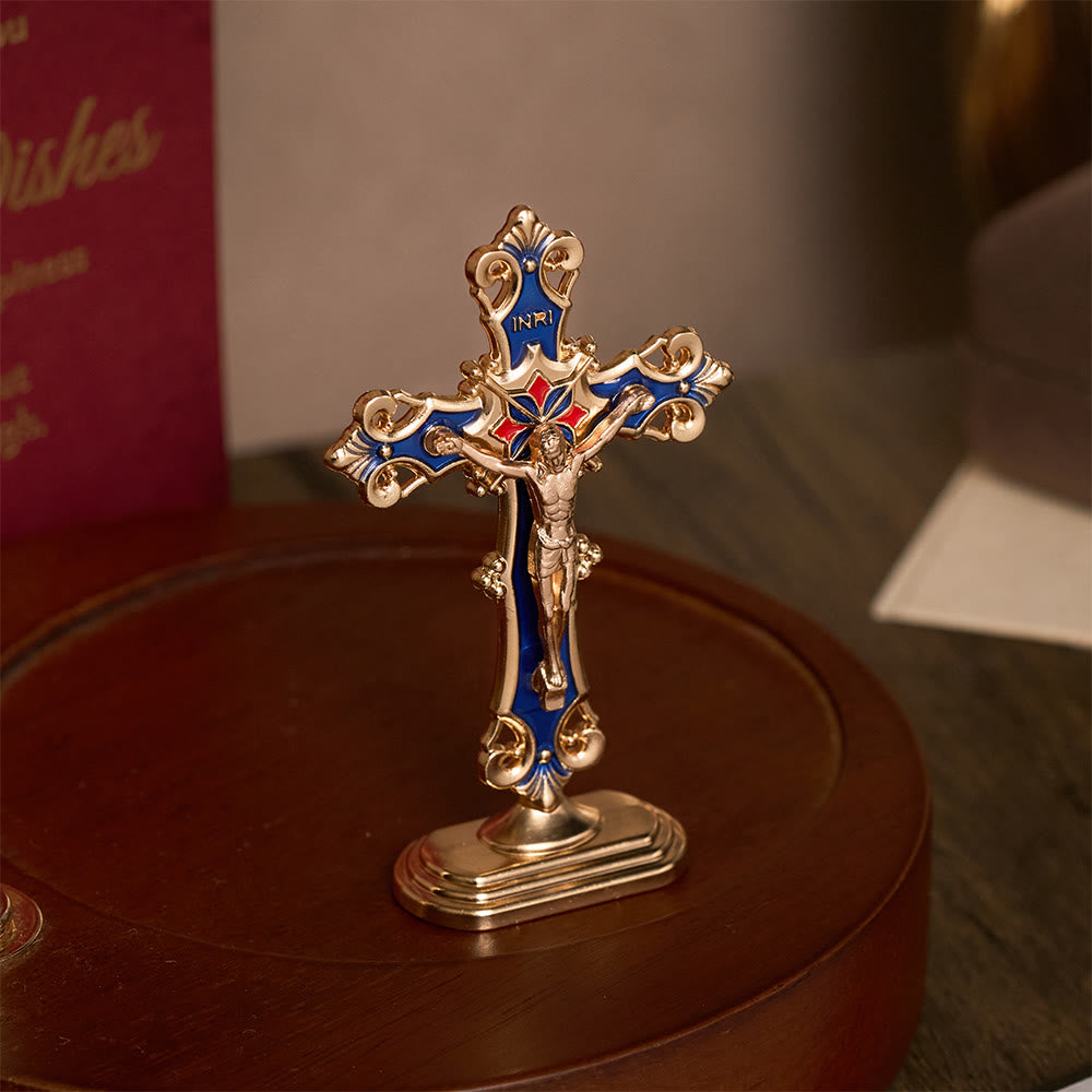 SolaceBeads Enamel Standing Prayer Crucifix, Inspire Faith In Prayer Corner &amp; Desktop &amp; Daily Devotion - image 15