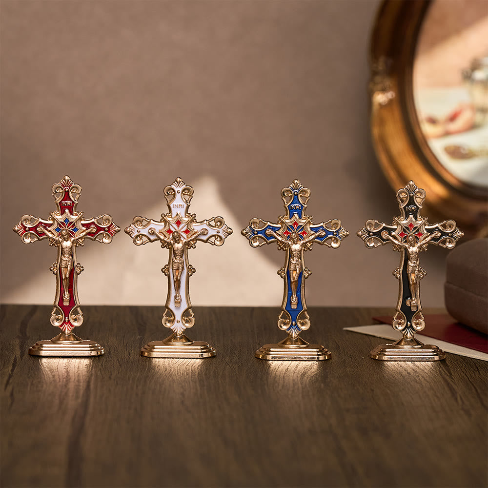 SolaceBeads Enamel Standing Prayer Crucifix, Inspire Faith In Prayer Corner &amp; Desktop &amp; Daily Devotion - image 17