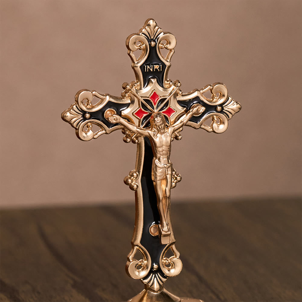 SolaceBeads Enamel Standing Prayer Crucifix, Inspire Faith In Prayer Corner &amp; Desktop &amp; Daily Devotion - image 12