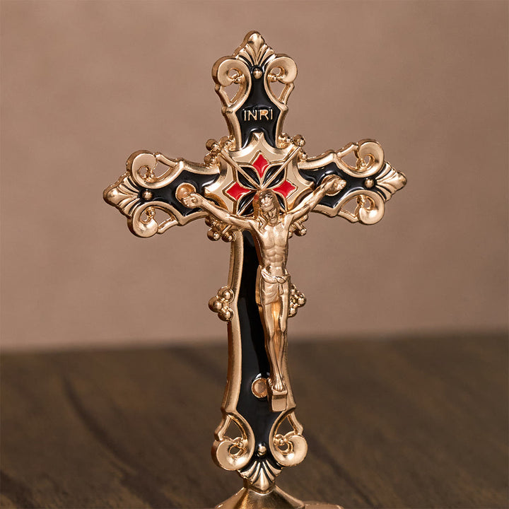 SolaceBeads Enamel Standing Prayer Crucifix, Inspire Faith In Prayer Corner &amp; Desktop &amp; Daily Devotion - image 12