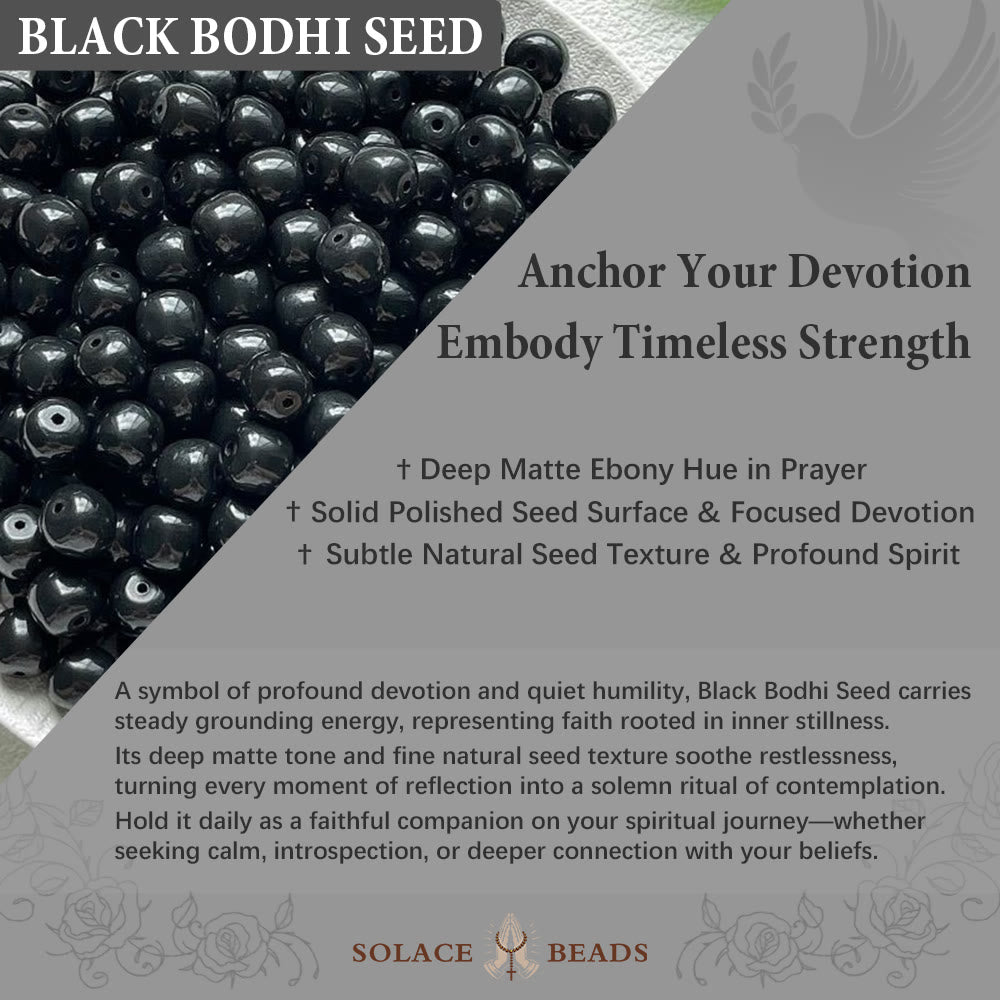 SolaceBeads The Dark Luster Faith Black Flash Bodhi Wood Beads Rosary Bracelet: Rooted in Peace - image 6