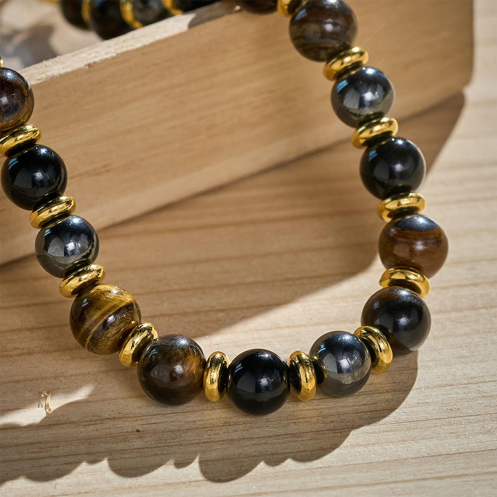 SolaceBeads Tiger Eye &amp; Black Bead Phone Charm With Enamel Crucifix: Strength in Earth‑Toned Grains - image 3