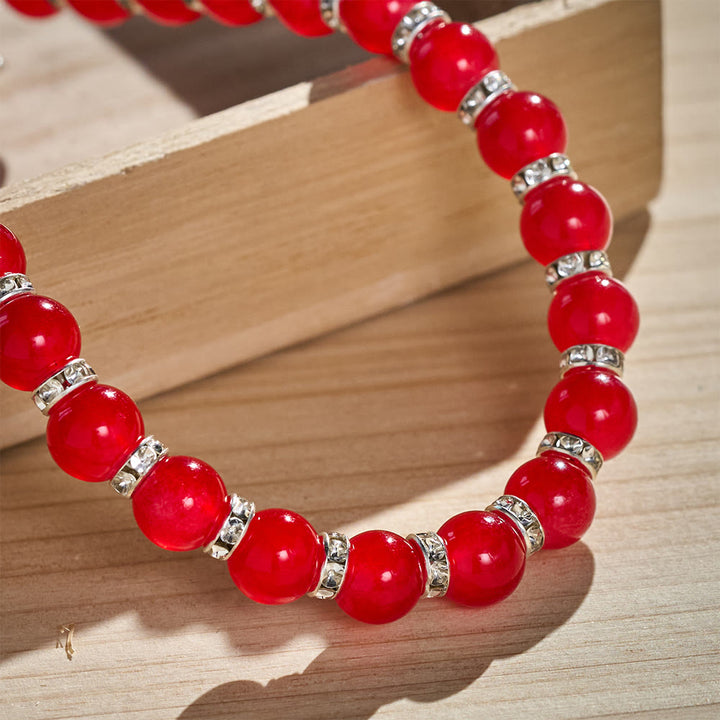 SolaceBeads Red &amp; Black Glass Bead Phone Charm: Grace‑filled Companion For Quiet Prayer - image 8