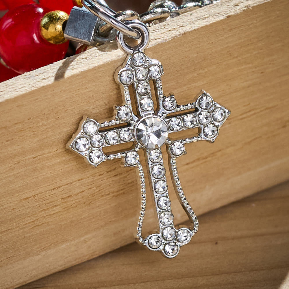 SolaceBeads Red &amp; Black Glass Bead Phone Charm: Grace‑filled Companion For Quiet Prayer - image 10