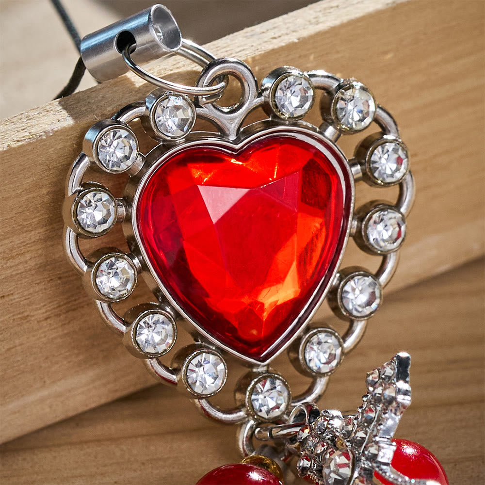 SolaceBeads Red &amp; Black Glass Bead Phone Charm: Grace‑filled Companion For Quiet Prayer - image 6