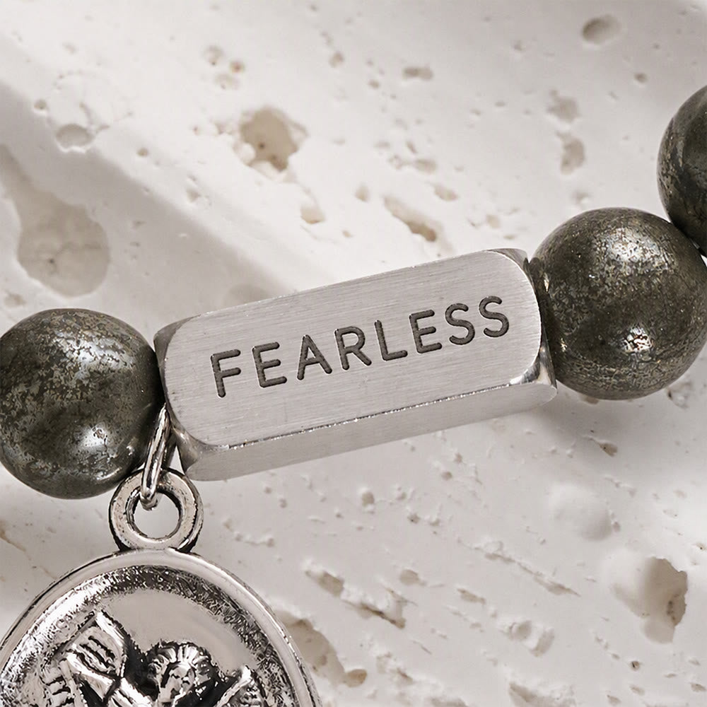 Solacebeads Pyrite Bracelet With Archangel Medal: Fearless In Spiritual Fortitude Amid Challenges - image 3