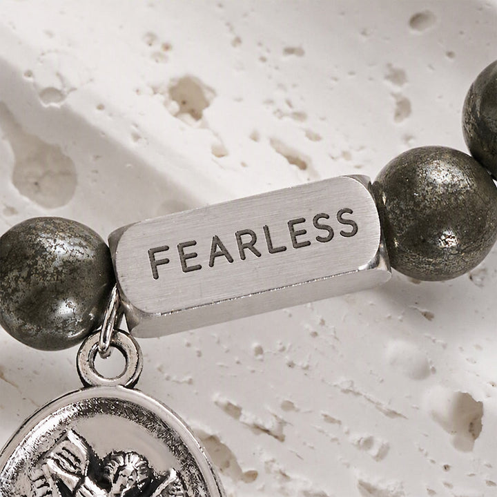 Solacebeads Pyrite Bracelet With Archangel Medal: Fearless In Spiritual Fortitude Amid Challenges - image 3