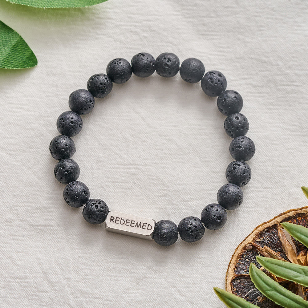 SolaceBeads Lava Stone Bracelet: Faith‑Centered REDEEMED Faith Reminder - image 5