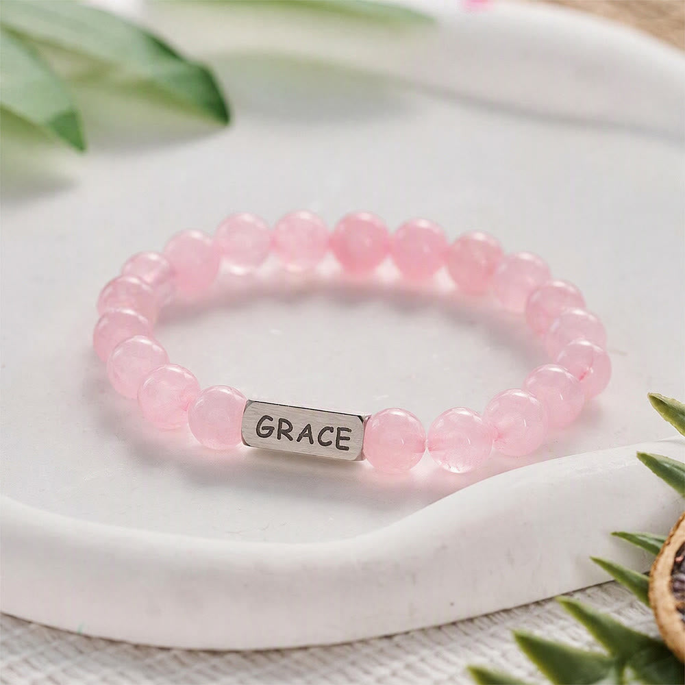 SolaceBeads Rose Quartz Bracelet: Grace‑Inspired Engraved Daily Faith Reminder - image 2