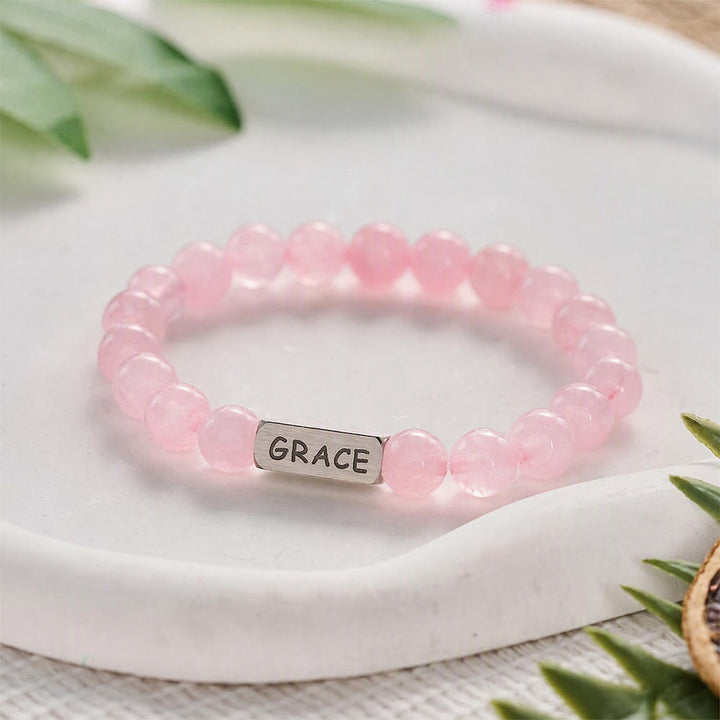 SolaceBeads Rose Quartz Bracelet: Grace‑Inspired Engraved Daily Faith Reminder - image 2