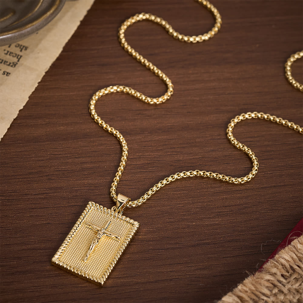 Solacebeads Square Plate Crucifix Pendant Necklace: Faith In Textured Metal Craft - image 7