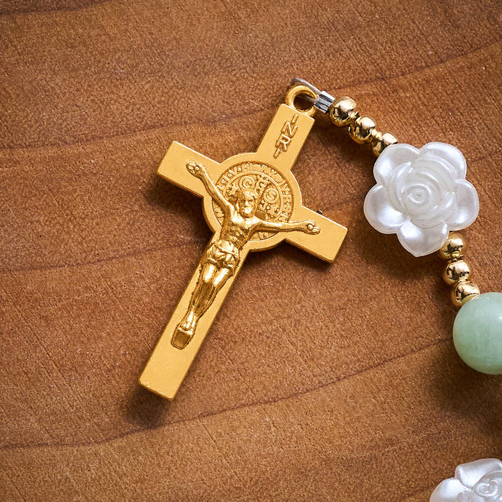 Solacebeads Verdant Grace Green Jade Rosary With Gold Accents &amp; Crucifix: Rooted In Timeless Calm - image 7