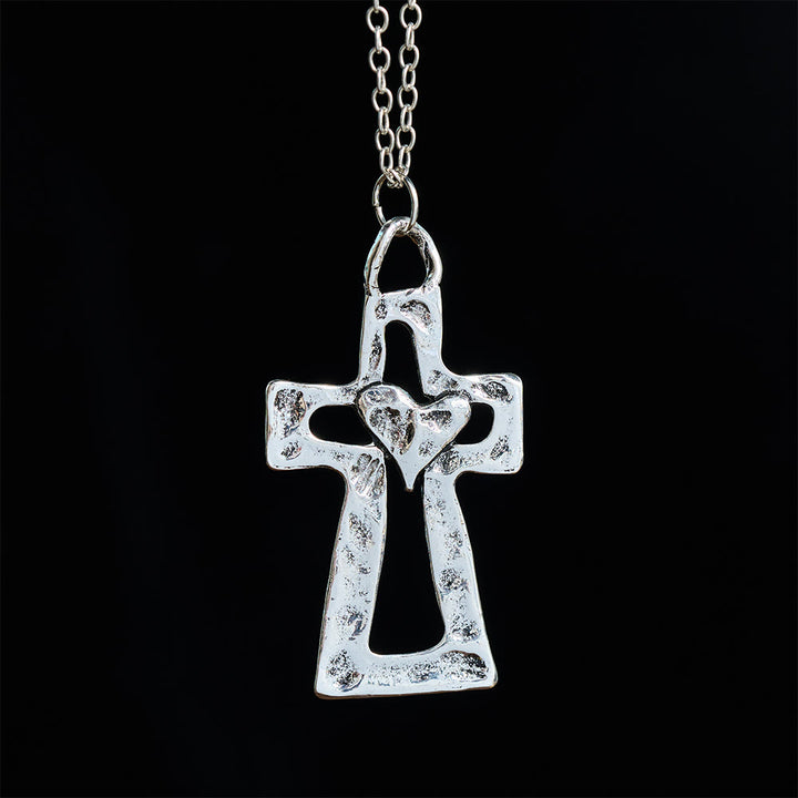 SolaceBeads Open Cross‑Heart Necklace &amp; Pendant: Keep Faith In Daily Prayer - image 3