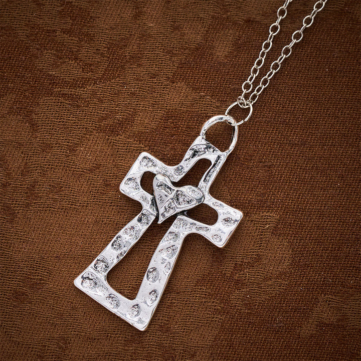 SolaceBeads Open Cross‑Heart Necklace &amp; Pendant: Keep Faith In Daily Prayer - image 2