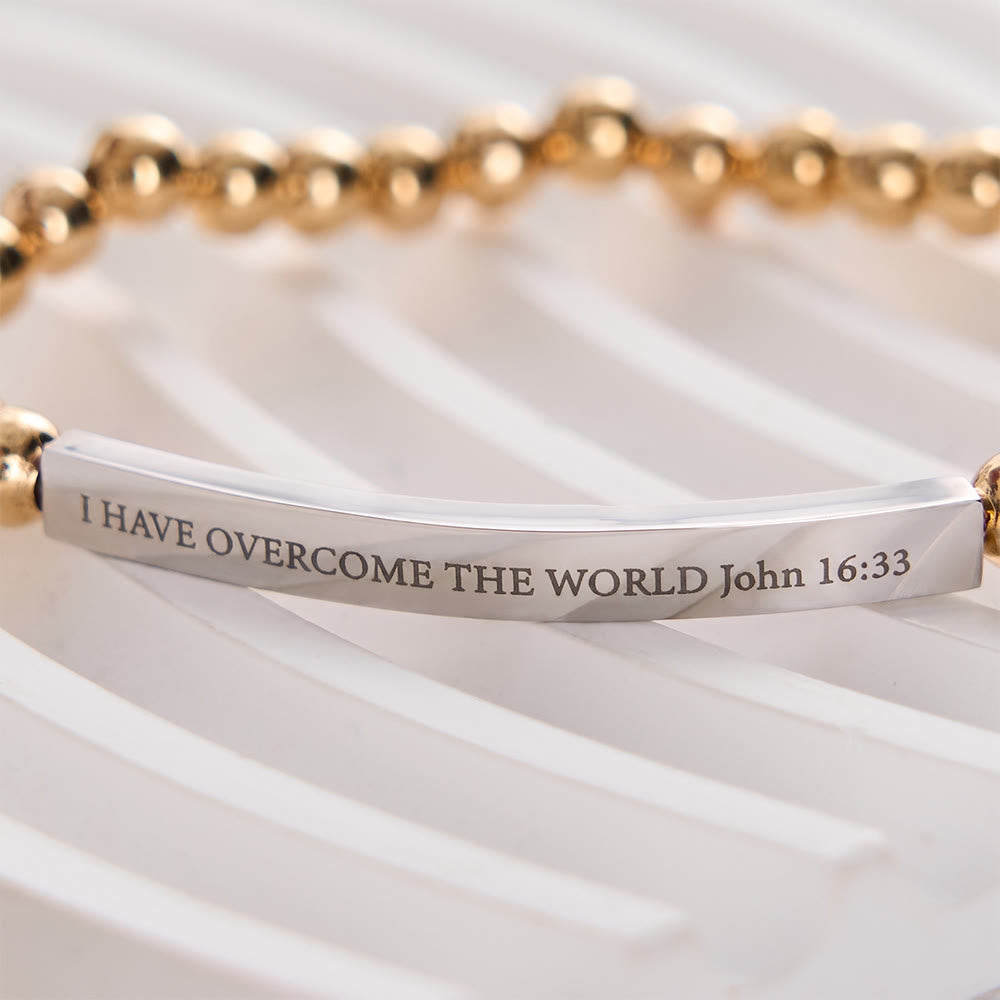 Solacebeads Metal Bead Engraving Bracelet With Scripture Bar: Brave Protection For Faith To School - image 3