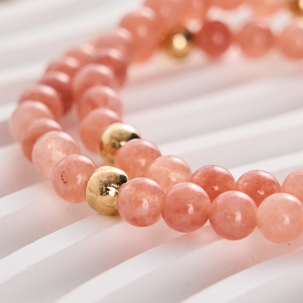 SolaceBeads Sunstone Faith Engraved Rosary Bracelet: PRAY, HOPE, AND DON&