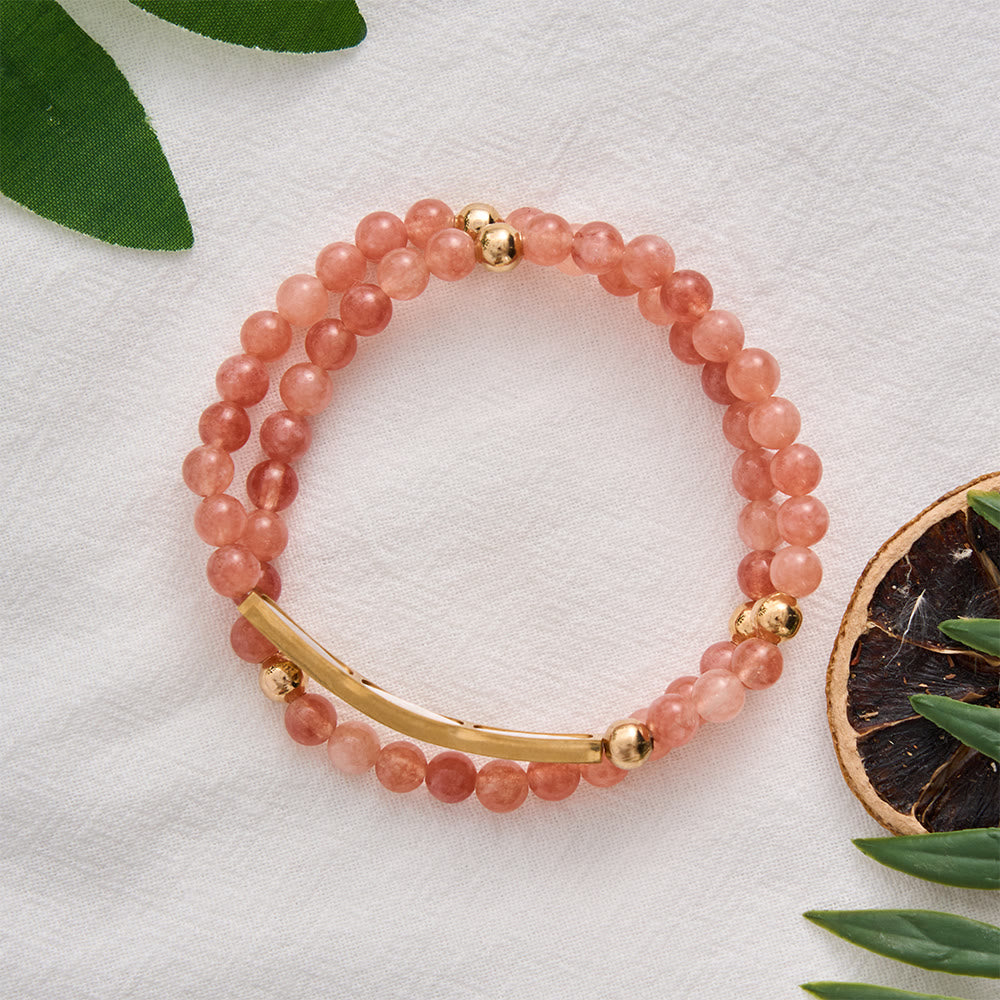 SolaceBeads Sunstone Faith Engraved Rosary Bracelet: PRAY, HOPE, AND DON&
