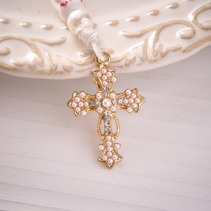 SolaceBeads Ceramic‑Flower Key Chain With Cross: Guadalupe Gentle Devotion In Daily Carry - image 2