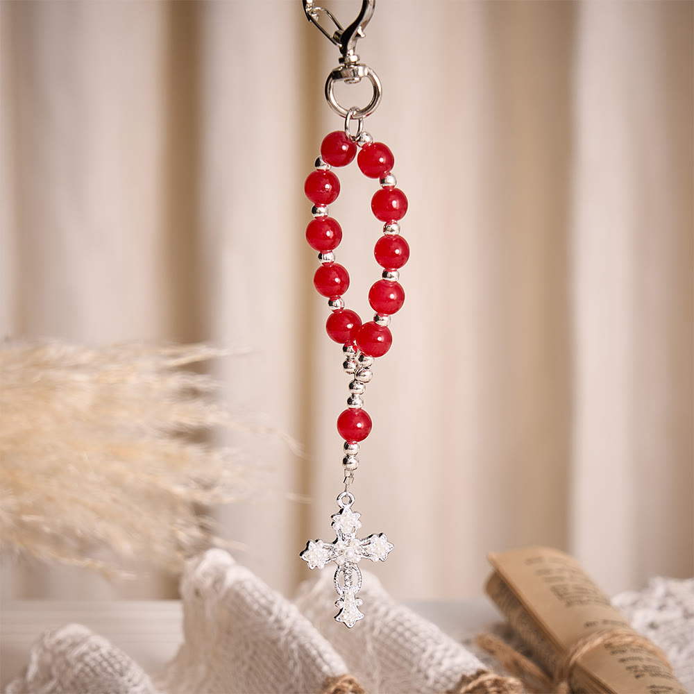 SolaceBeads Multi‑Color Glass Bead Keychain: Carry Faith In Your Daily Prayer - image 15