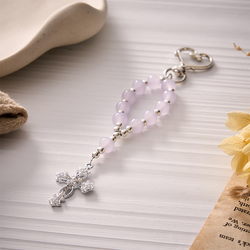 SolaceBeads Multi‑Color Glass Bead Keychain: Carry Faith In Your Daily Prayer - image 5