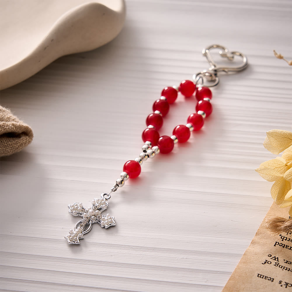 SolaceBeads Multi‑Color Glass Bead Keychain: Carry Faith In Your Daily Prayer - image 7