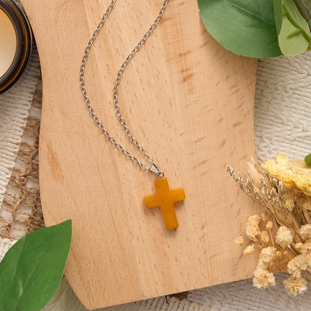 Solacebeads Natural Carved Stone Cross Necklace: Timeless Faith In Natural Gemstone - image 9
