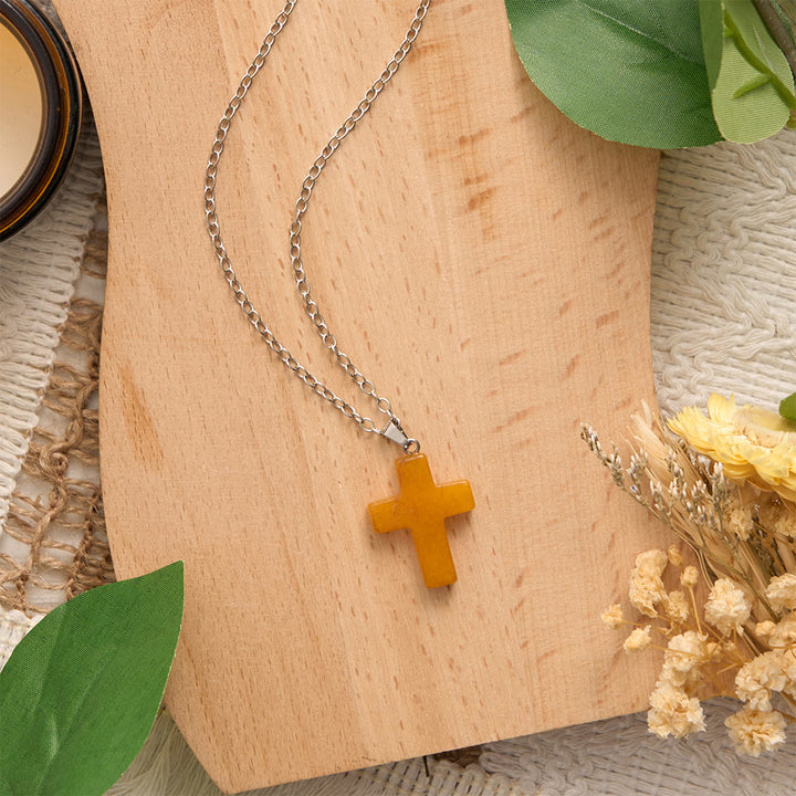 Solacebeads Natural Carved Stone Cross Necklace: Timeless Faith In Natural Gemstone - image 9