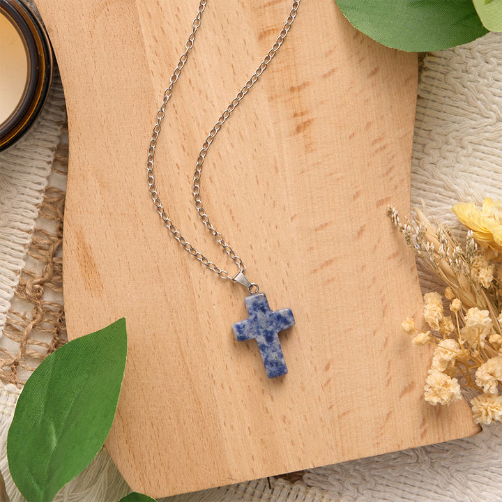 SolaceBeads Natural Carved Stone Cross Necklace: Sacred Faith In Earth‑Toned Gemstones - image 10