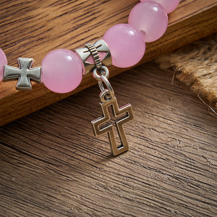 SolaceBeads Soft Pink Beaded Back‑to‑School Bracelet : Gentle Faith for School Life - image 3