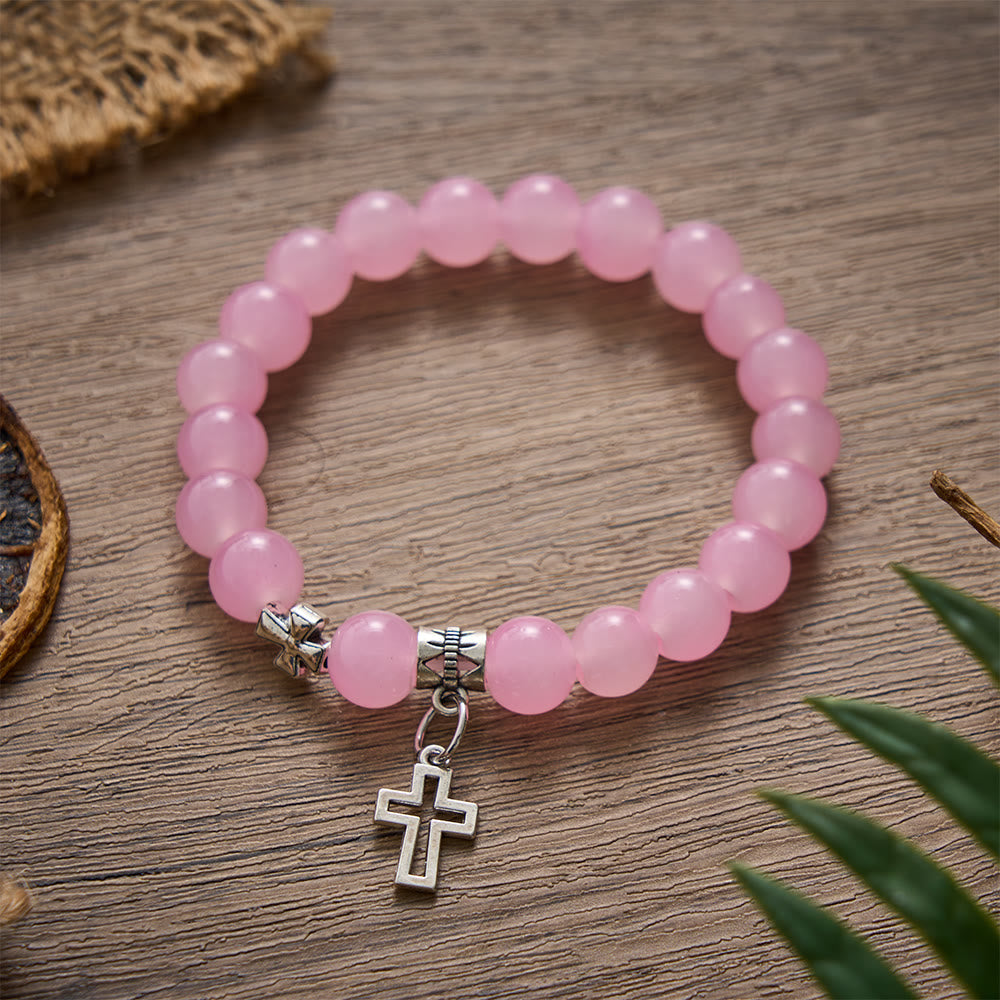 SolaceBeads Soft Pink Beaded Back‑to‑School Bracelet : Gentle Faith for School Life - image 3