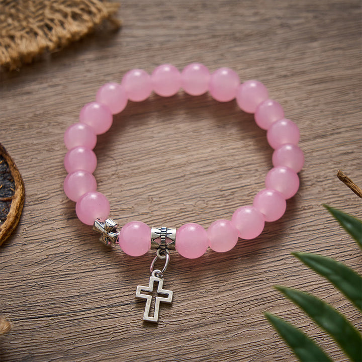 SolaceBeads Soft Pink Beaded Back‑to‑School Bracelet : Gentle Faith for School Life - image 3