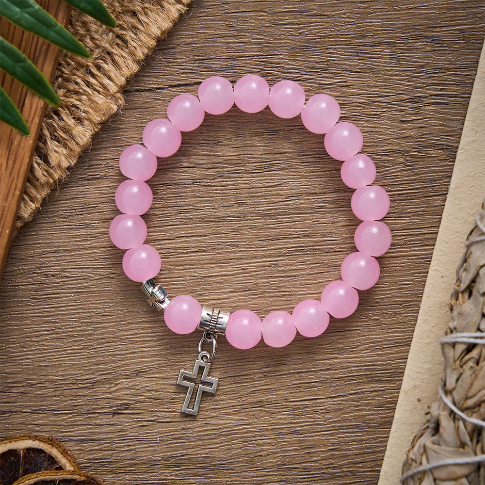 SolaceBeads Soft Pink Beaded Back‑to‑School Bracelet : Gentle Faith for School Life - image 4