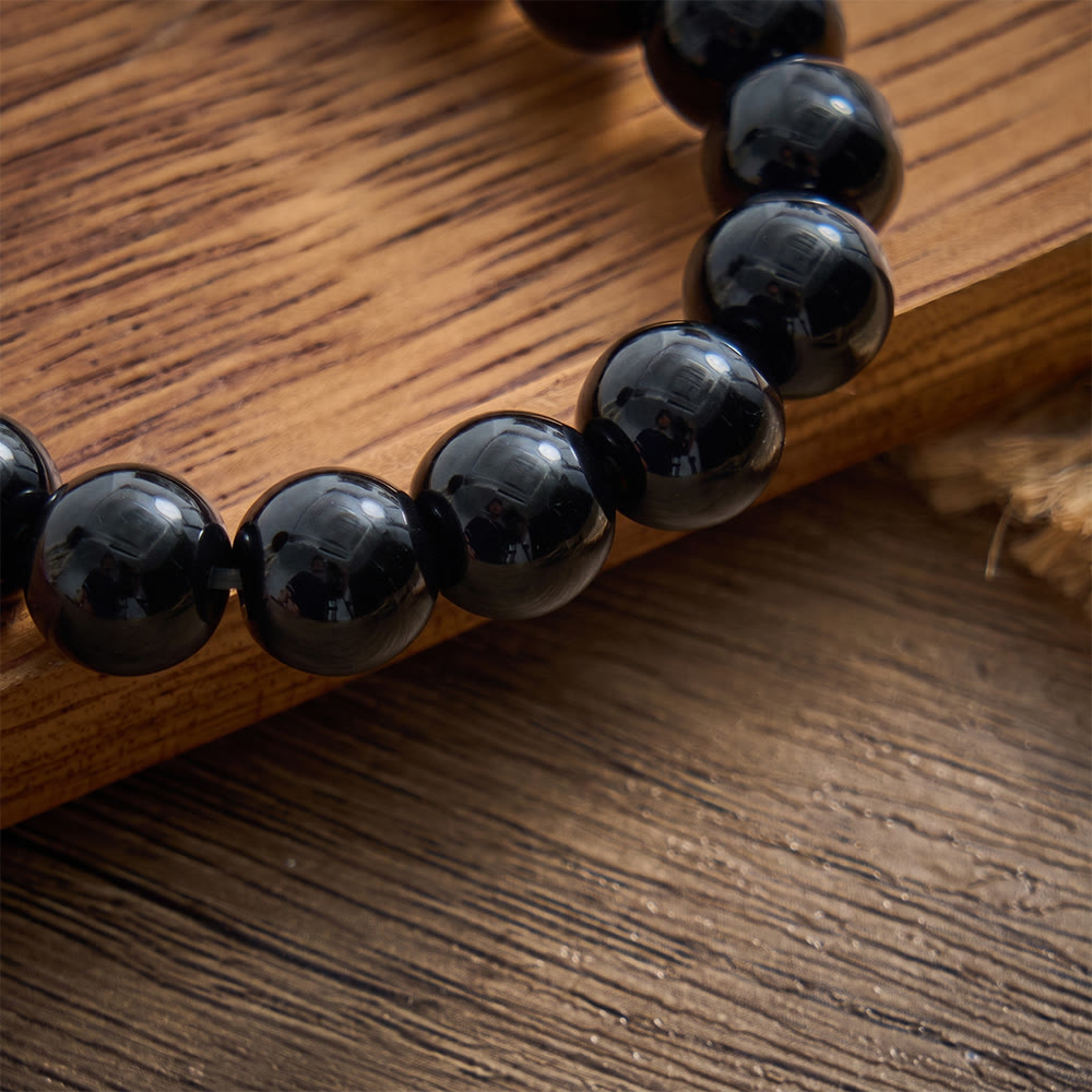 SolaceBeads Sleek Black Beaded Back‑to‑School Bracelet : Gentle Faith for School Life - image 1