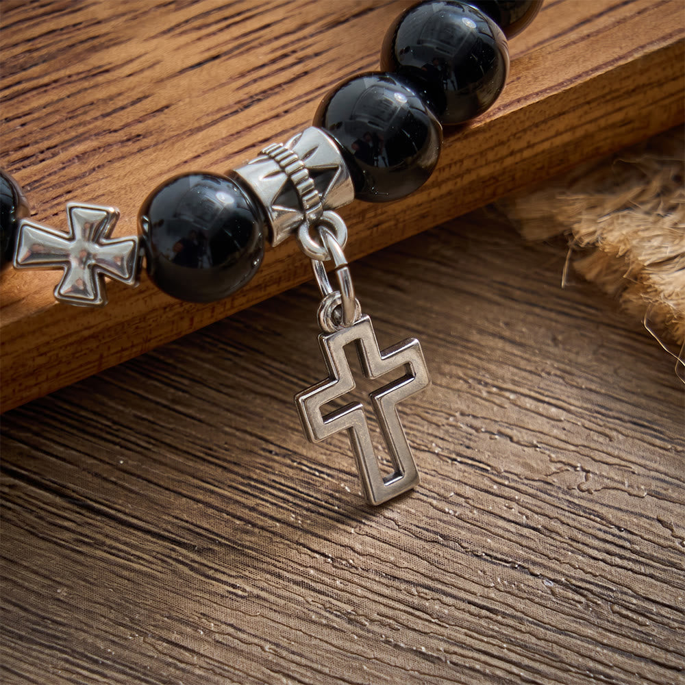 SolaceBeads Sleek Black Beaded Back‑to‑School Bracelet : Gentle Faith for School Life - image 2